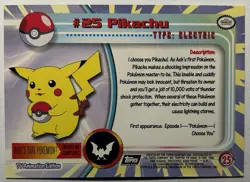 Topps Pokemon 2000 TV Animation Series #25 Pikachu Holo Foil - Image 3