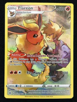 Pokemon TCG Flareon TG01/TG30 Ultra Rare Holo Brilliant Stars Trainer Card NM/M - Image 1