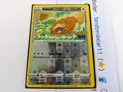 Ditto Bidoof REVERSE HOLO PEEL card 059/078 Sword & Shield Pokemon Go 2022 TCG - Image 3