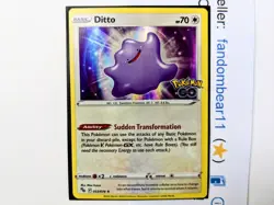Ditto Bidoof REVERSE HOLO PEEL card 059/078 Sword & Shield Pokemon Go 2022 TCG - Image 5