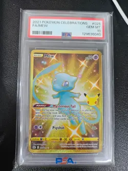 Pokemon Celebrations 2021 FA/MEW PSA 10 Gem MT Card 025/025 - Image 1
