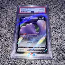 POKEMON CARD DITTO V 050 SHINING FATES #050 GRADED PSA 10 GEM MINT #50 50 - Image 1