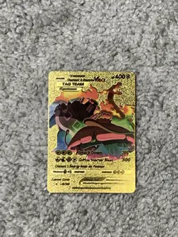 Venusaur, Charizard & Blastoise VMax Tag Team Gold Foil Fan Art Card NM - Image 1