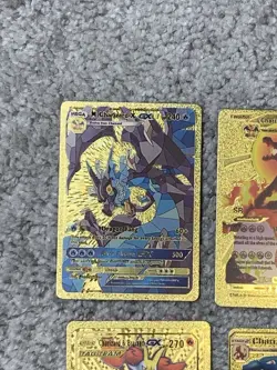 Set of 6 Charizard Gold Foil Fan Art Display Cards - Image 2