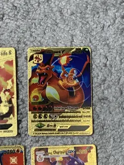 Set of 6 Charizard Gold Foil Fan Art Display Cards - Image 4