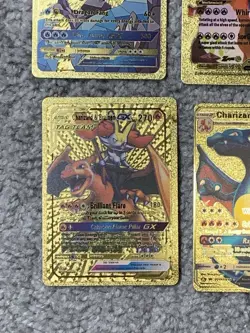 Set of 6 Charizard Gold Foil Fan Art Display Cards - Image 5