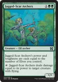 4 x Jagged-Scar Archers - Duel Decks: Elves vs Inventors - Light Play - MTG - Image 1