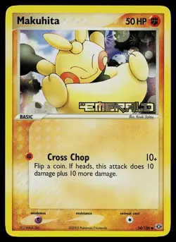 Pokemon Card - Makuhita Emerald 54/106 Common Reverse Holo Stamped - Image 1