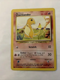 Pokemon -Charmander Base Set 46/102 Unlimited Common 1999-2000 - Clean Card Vtg - Image 1