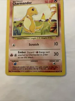 Pokemon -Charmander Base Set 46/102 Unlimited Common 1999-2000 - Clean Card Vtg - Image 3