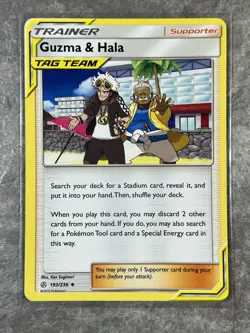 Guzma & Hala 193/236 Pokemon TCG Sun Moon Sm-Cosmic Eclipse Regular (Near Mint) - Image 1