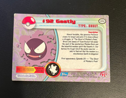 2000 Topps Pokemon Blue Logo TV Animation Edition Gastly #92 - Image 2
