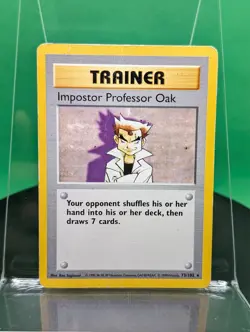 Impostor Professor Oak 73/102 Shadowless Base Set Rare 1999 English Pokemon WoTC - Image 1