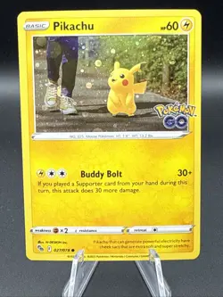 Pikachu 027/078 Cosmos Holo Pokemon Go Near Mint - Image 1