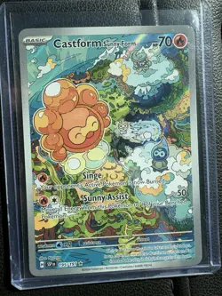 Pokemon TCG Castform Sunny Form Illustration Surging Sparks 195/191 - Image 1