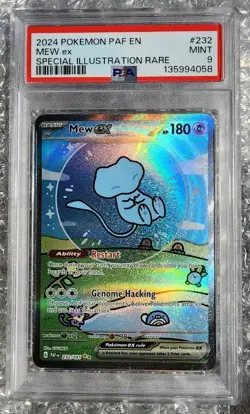 2024 POKEMON PAF EN-PALDEAN FATES SPECIAL ILLUSTRATION RARE #232 MEW EX PSA 9 - Image 1