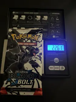 Heavy 22.61g Pokemon TCG SV 10.5 Black Bolt Booster Pack Sealed! - Image 1