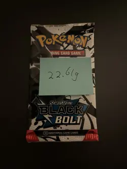 Heavy 22.61g Pokemon TCG SV 10.5 Black Bolt Booster Pack Sealed! - Image 3