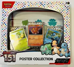 Pokemon TCG Scarlet & Violet 151 Poster Collection Box 3 Packs New Sealed 820650853166 - Image 1