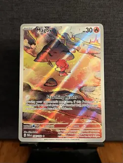 Pokemon TCG Magby 186/182 Paradox Rift Illustration Rare Near Mint - Image 1