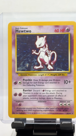 Pokemon TCG Mewtwo Holo Rare #10/102 Base Set Unlimited WOTC 1999 - Image 2