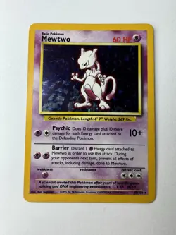 Pokemon TCG Mewtwo Base Set 10/102 Holo 1999 WOTC Unlimited Rare - Image 1