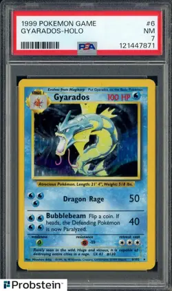 1999 Pokemon Game #6 Gyarados Holo PSA 7 NM - Image 1