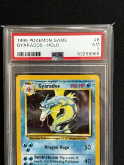 1999 Pokemon Game 6 Gyarados-Holo PSA NEAR MINT 7 - Image 2