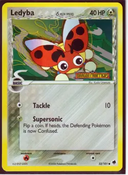 LEDYBA (Delta Species) 53/101-Ex DRAGON FRONTIERS POKEMON-REV HOLO-STAMPED-NM/M - Image 1