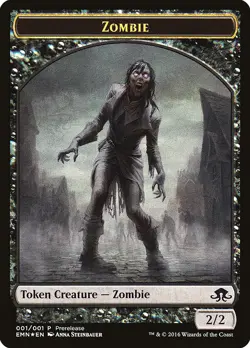 1x Zombie Token - NM - Eldritch Moon Prerelease FOIL PROMO - Image 2