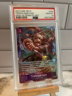 2023 TRAFALGAR LAW OP05-069 SR ONE PIECE AWAKENING OF THE NEW ERA ALT ART PSA 10 - Image 1