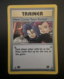 Here Comes Team Rocket Pokemon 1st Edition 15/82 Team Rocket Holo NM - Image 1
