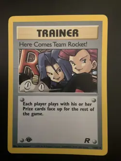 Here Comes Team Rocket Pokemon 1st Edition 15/82 Team Rocket Holo NM - Image 3
