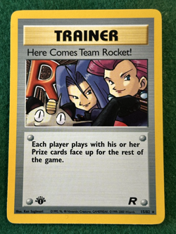Here Comes Team Rocket! 1st Edition 15/82 Team Rocket Holo NM - Image 1