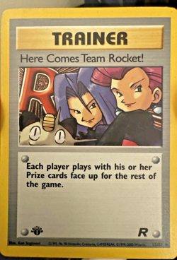 Here Comes Team Rocket Pokemon 1st Edition 15/82 Team Rocket Holo - Image 1
