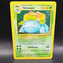 Pokemon TCG Venusaur Base Set Holo Unlimited Rare Card 15/102 LP Condition - Image 1