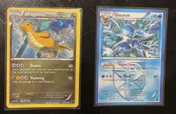 Lot of 2 Rare Holo Plasma Freeze Pokemon Cards Dragonite and Glaceon EX - Image 1