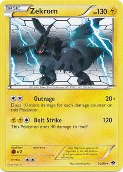 Pokemon Next Destinies REVERSE HOLO Rare Card - Zekrom 50/99 - Image 1