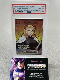 PSA 10 2025 Union Arena Demon Slayer Kyojuro Rengoku Winner Card UEPR/KMY-1-089 - Image 1