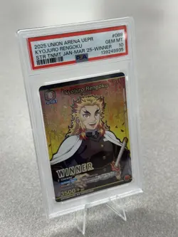 PSA 10 2025 Union Arena Demon Slayer Kyojuro Rengoku Winner Card UEPR/KMY-1-089 - Image 2