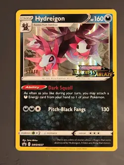 Hydreigon Prerelease Staff LP SWSH037 SWSH: Darkness ablaze Promo Cards Holo - Image 1