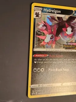 Hydreigon Prerelease Staff LP SWSH037 SWSH: Darkness ablaze Promo Cards Holo - Image 2