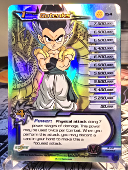 DBZ CCG DRAGONBALL Z GOTENKS #154 LV1 LIMITED HI-TECH BUU SAGA SCORE CARD 2003 - Image 1