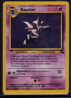 Haunter Pokemon Card Non-Holo 21/62 Fossil Set Rare 1999 Original NM - Image 1