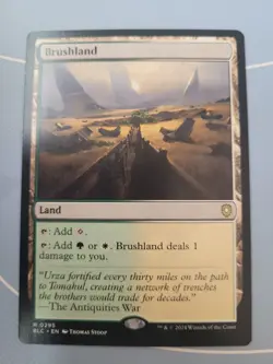 Brushland #295 BLC Bloomburrow Commander Magic MTG Rare Land Green White LP/NM - Image 1