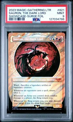 PSA 9 Sauron, the Dark Lord Surge Foil Showcase #821 The Lord of the Rings - Image 1