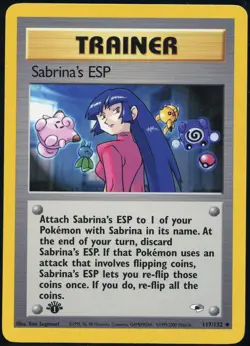 Pokemon 1st Edition Sabrina's ESP 117/132 Gym Heroes - Near Mint - Image 1