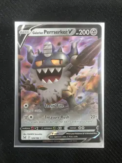 Galarian Perrserker V 129/196 Pokemon Lost Origin ULTRA RARE TCG NM🔥🚀 - Image 1