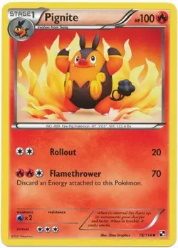 Pokemon Black & White 18/114 Pignite Uncommon Card - Image 1