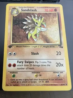 Pokemon TCG Sandslash 1st Edition Fossill 41/62 - Image 1